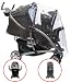 RAINCOVER RAIN COVER TO FIT THE GRACO QUATTRO DUO TANDEM TRAVEL SYSTEM & STROLLER TWIN RAINCOVER