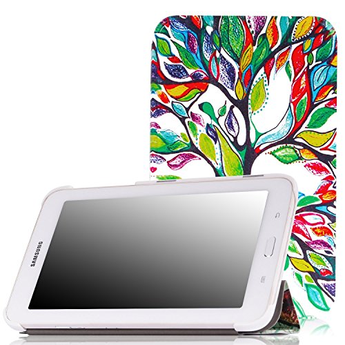 MoKo Samsung Galaxy Tab E Lite 7.0 Case - Slim-Fit Multi-angle Folio Cover Case for Galaxy Tab E lite 7.0 SM-T113 & Tab 3 Lite T110 / T111 7.0 Inch Android Tablet, Carbon Fiber RED