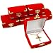 6 Red Flocked Pendant Gift Boxes Jewelry Case Displays