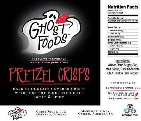 Spicy Ghost Dark Chocolate Covered Pretzel Crisps