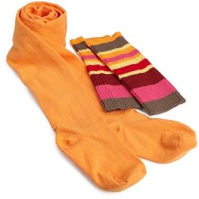 Country Kids Girls  2 Pack Striped Legwarmer With Organic Cotton Tight