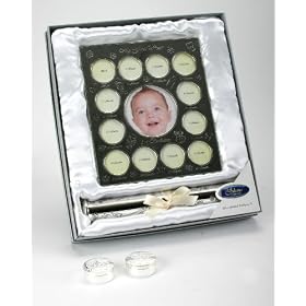 Silverplated 1st Year Frame/Trinket Boxes/Birth Certificate Holder
