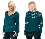 Philadelphia Eagles Women's Deep V-Neck Fleece Hoodie Pullover - by Alyssa Milano