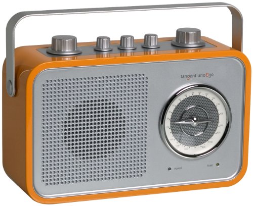 Tangent Uno 2 go Tragbares Radio (UKW-/MW-Tuner, Akku-Ladefunktion, Lautstärkeregler, Kopfhörer-Anschluß, AUX-Eingang) orange