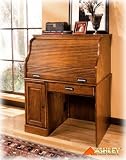 Drake Rustic Oak Rolltop Computer Desk by Ashley Furniture