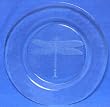 Individually Hand Etched Dragonfly Glass Salad Plate 8"D Set / 2