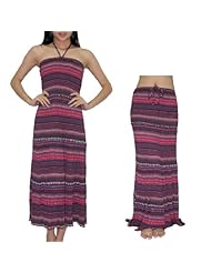 Halter Elasticized   Waistline Knee Length Summer Cotton/Polyamide Gathered Shirred Stretchy Crinkled  Dress