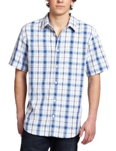 Rip Curl Mens Sand Bar Short Sleeve Shirt, Blue, XX-Large