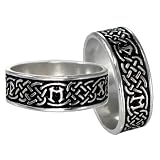 Silver Celtic Knot Norse Rune Love Ring Band for men or women (sz 4-13)