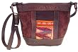Traditional Leather South American Purse with Woven Alpaca Design - Fresh Chocolate (Size Small)