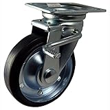 ナンシン 産業用キャスター ゴム(ベアリング入り) ストッパー付き 150mm STM-150 VS W-3