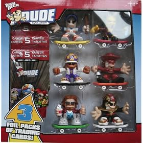 Teck Deck Dude Evolution 6 Figures + 3 Foil Packs of Trading Cards! by Tech Deck