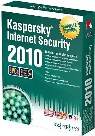 Kaspersky internet security 2010 (3 postes, 1 an)