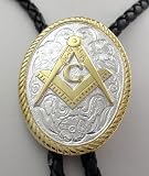 Sterling Silver/gold Plated Masonic Bolo Tie