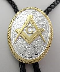 Sterling Silver/gold Plated Masonic Bolo Tie