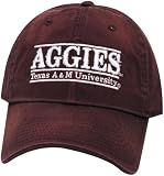 Texas A&M Intense Washed Team Color with Classic Bar Design Adjustable Twill Hat