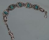 Egyptian Bracelet - Decorated with Blue Scarabs - Good Luck Gift - (BRAC08)