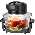 Black Halogen Oven Cooker for healthy and fast cooking includes �50 of accessories includes extender ring, lid holder, low rack, high rack, forks, frying pan, steamer