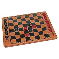 Red and Black Wood Checkers Set