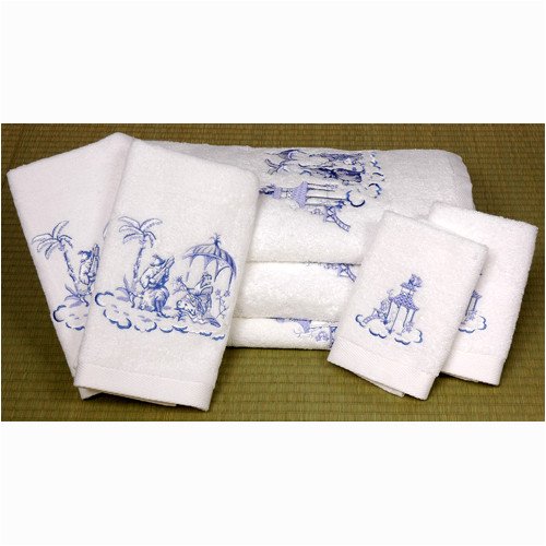 Fine Anniversary Gift Under 200 - 7pc. Japanese Pagoda Trousseau Luxury Cotton Towel Bath Set