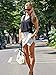 PERSUN Women's Asymetric Hem Tulip Shorts Mini Skirt Shorts White/Black