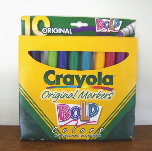 Childrens Toyshop  Toys : CRAYOLA ORIGINAL MARKERS BOLD COLORS, 10 MARKERS