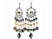 3 Inch Genuine Freshwater Pearl and Cloisonne Hanging Earrings