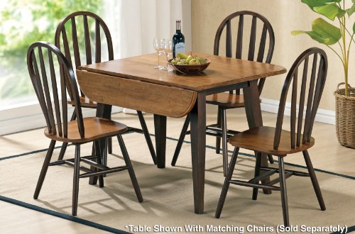 Seattle Rounded Square Drop Leaf Leg Dining Table by Steve Silver - Two-tone Cherry (SJ100T)