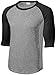 Joe's USA Cotton/Poly 3/4 Sleeve Baseball T-Shirts in Sizes S-4XL