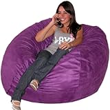 4-feet Purple Cozy Sac Bean Bag Chair Love Seat