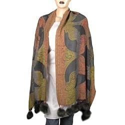Rectangular Wool Scarf Women Winter Clothes Handmade