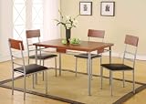 5 PC. Cherry Finish And Metal Dinette Set Table And 4 Chairs