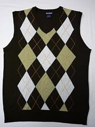 Argyle Sweater Vest - Brown : Medium