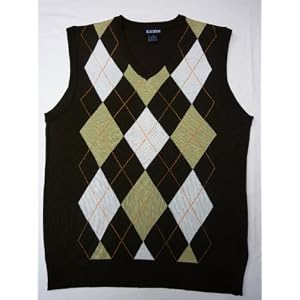 Argyle Sweater Vest - Brown : Medium