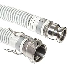 Unisource 1780 PVC Suction/Discharge Hose Assembly, Stainless Steel Cam And Groove Connection