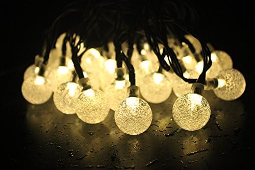 Solar String Lights,Maan 19.7ft 30 LED Crystal Ball Waterproof Outdoor String Lights Solar Powered Globe Fairy String Lights for Garden, Yard, Home, Landscape,Christmas Party Decor(Warm White)