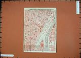 1924 MAP PARIS FRANCE PLAN CHAMPS ELYSEES LOUVRE GRANDS