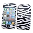 Apple iPhone 4 & 4S Snap-on Protector Hard Case Image Cover "Zebra Pattern" Design
