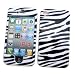 Apple iPhone 4 & 4S Snap-on Protector Hard Case Image Cover "Zebra Pattern" Design