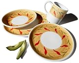 Pinzon by Caleca Chili Peppers 16-Piece Dinnerware Set, Service for 4