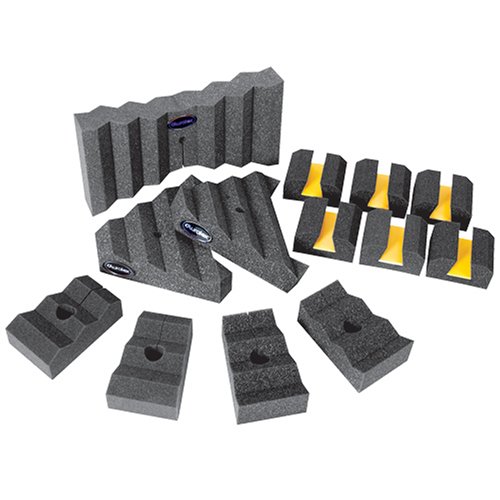 Auralex XPANDER-SET Aural Xpander Sonic Tool Kit: 1- 14 Xpander Mic Baffle; 2- 8 Tri-Xpander Mic Baffles; 4- 6 Trap-Xpander Mic Baffles; 6-PlatFeet Mic Stand Floaters in Charcoal Only