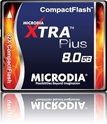 MICRODIA 8GB 82x XTRA Plus Compact Flash CF Card (Retail Package)