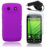 BlackBerry Torch 9850/9860 - Purple Soft Silicone Skin Case Cover + Car Cha ....