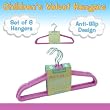 Set of 6 Children's Velvet Hangers - LILAC
