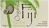 Organic Fiji Coconut Oil Soap, For Face and Body, 100% Certified Organic, Tea Tree Spearmint, 7 Ounce