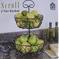 2 Tier Wrought Iron Handcrafted Fruit Basket Stand On Sale