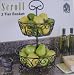 2 Tier Wrought Iron Handcrafted Fruit Basket Stand