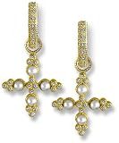 Pearl Cross Diamond Pave Charms