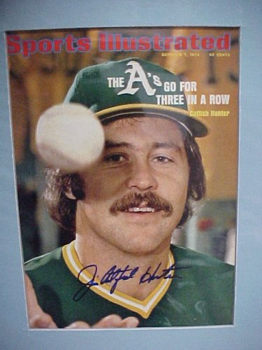 Jim Catfish Hunter Autographed Signed October 7 1974 Sports Illustrated Magazine Professionally Matted Cover 11 X 14 Size Ready To Frame