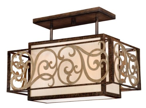 Vaxcel AT-CFD200AW Ascot Semi Flush Mount in Aged Walnut